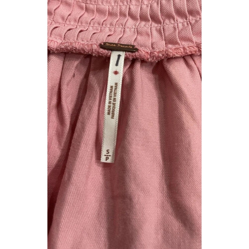 Free People Keegan Oversize Tunic Dress Mix Stripe Pink Blue Swing Ruffle Size S - Picture 7 of 10